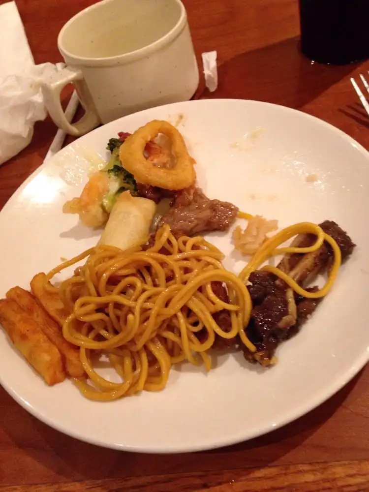 Chow mein & onion rings